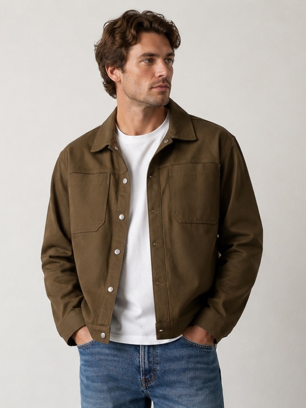 River Island Trucker Brown Denim Jacket